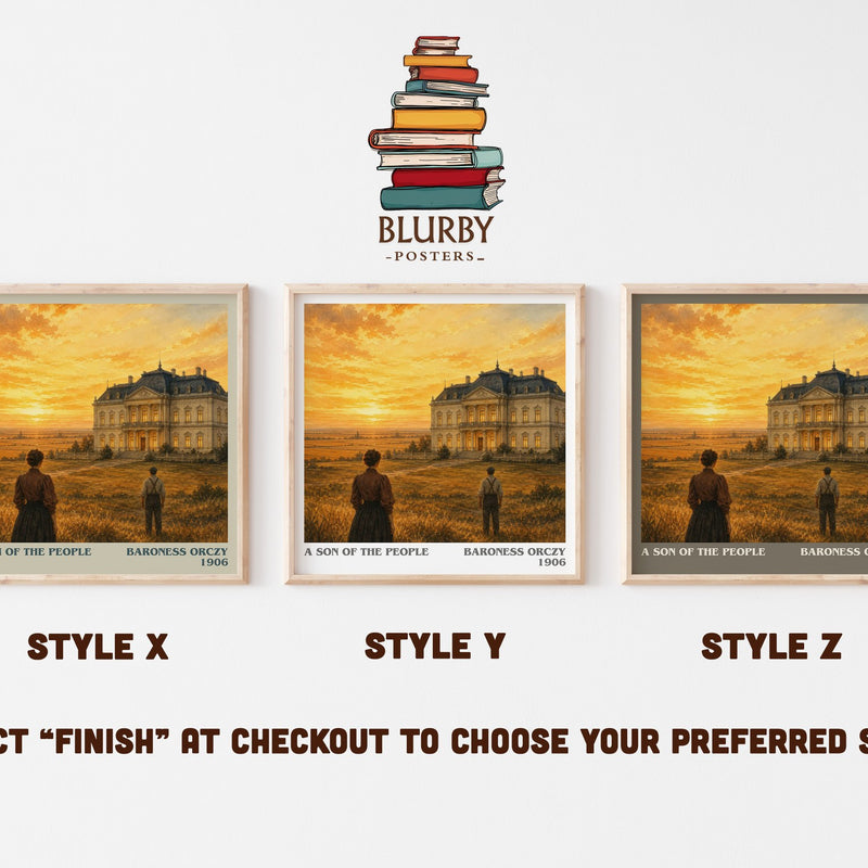 A Son Of The People literary print in frame leaning in hallway – historical fiction wall art