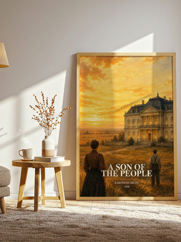 A Son Of The People watercolour print in frame leaning in hallway – historical fiction wall art