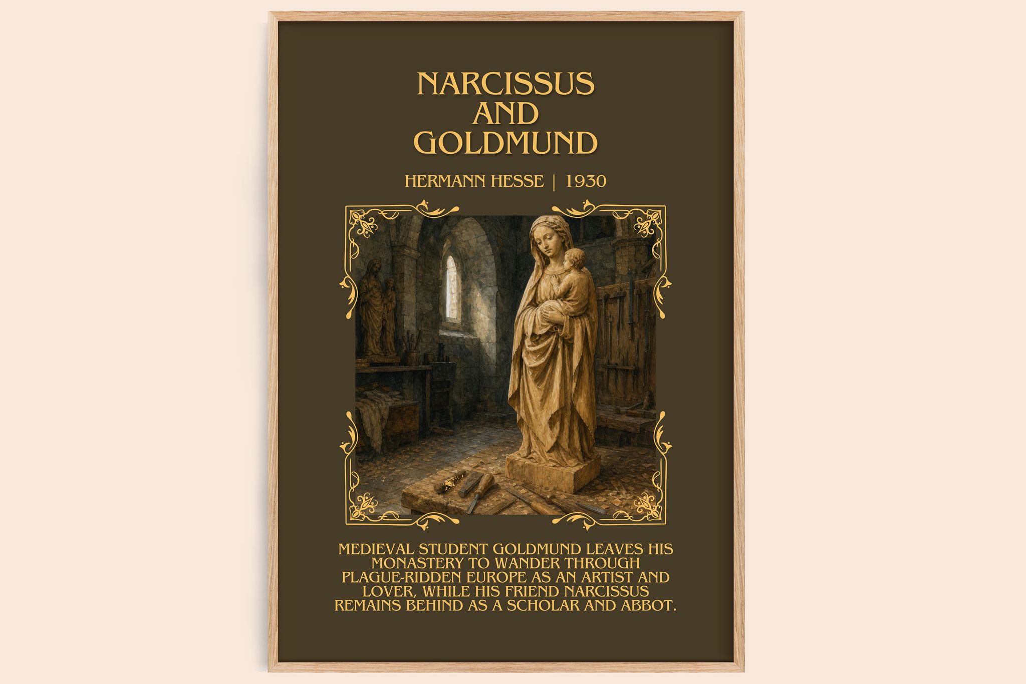 Narcissus and Goldmund Minimalist Book Poster by Hermann Hesse