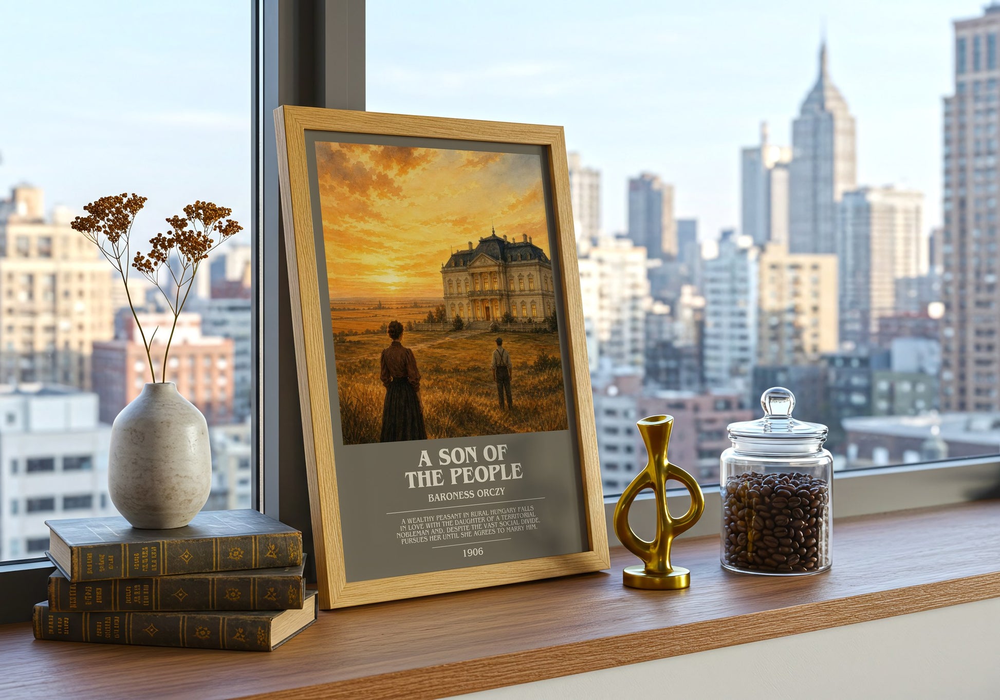 A Son Of The People bookish print framed by window – literary home decor