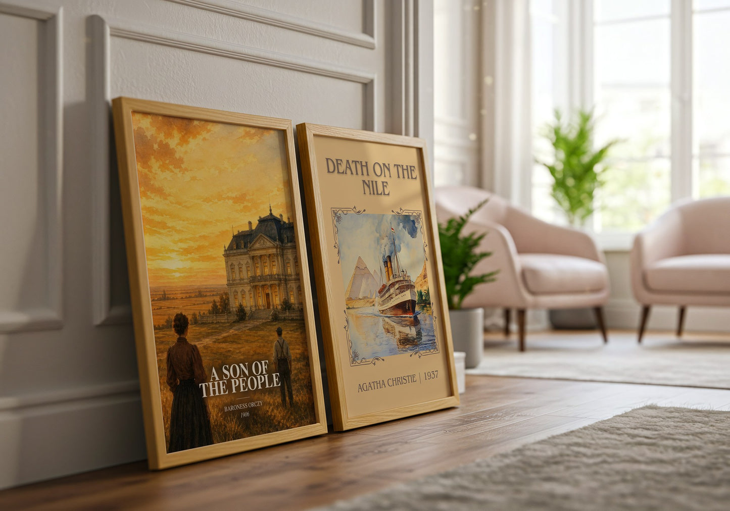 A Son Of The People watercolour print framed by window – literary home decor