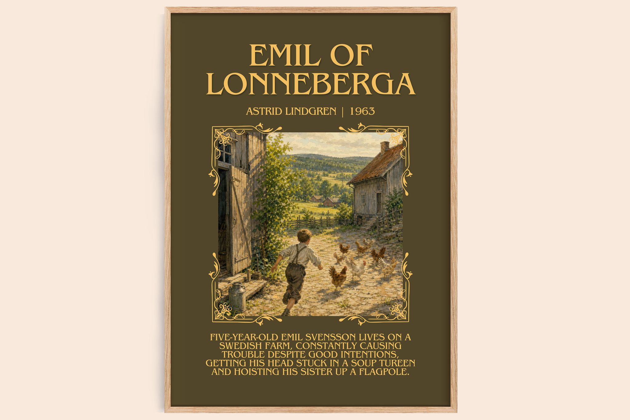 Emil of Lönneberga Minimalist Book Poster by Astrid Lindgren