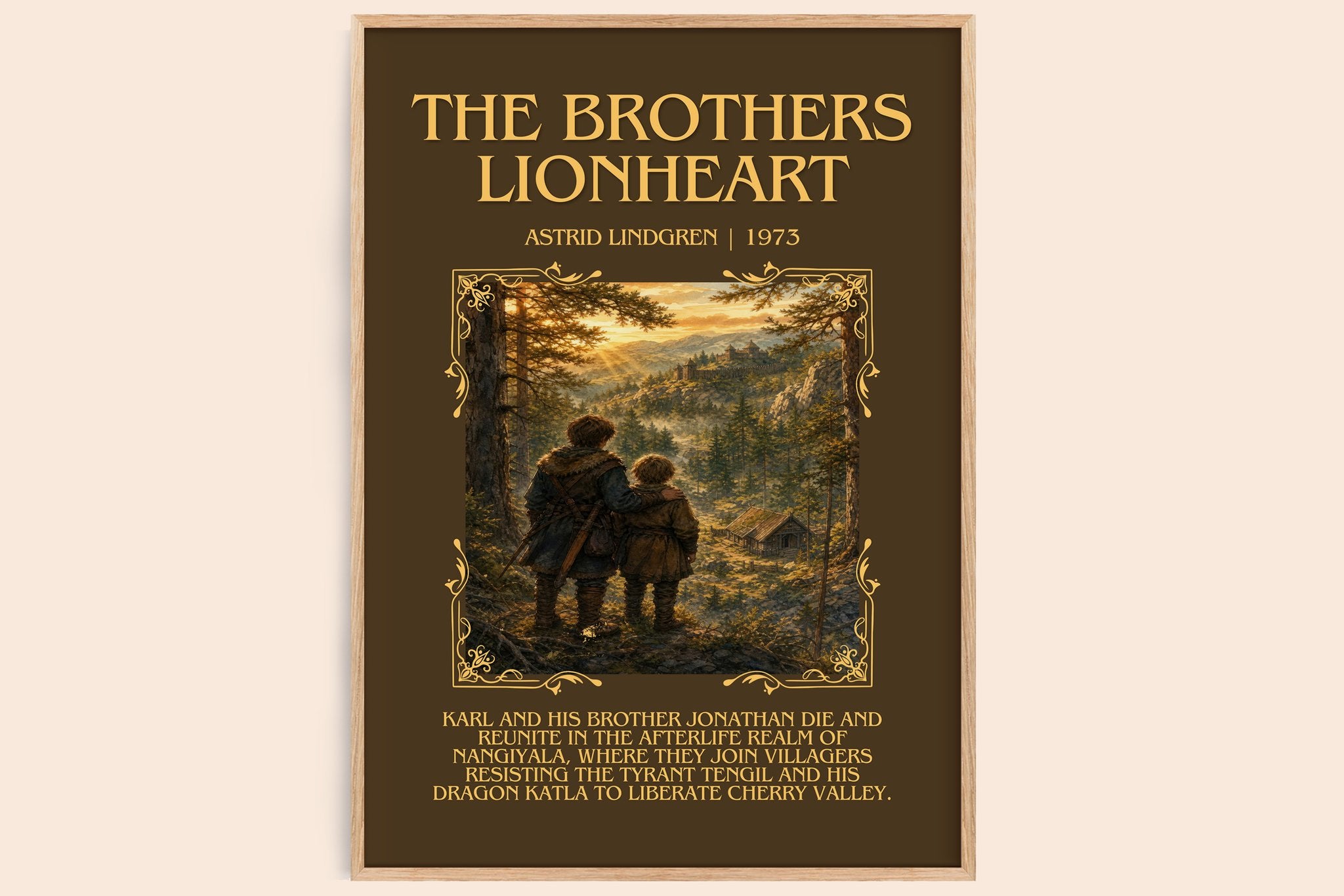 The Brothers Lionheart Minimalist Book Poster by Astrid Lindgren