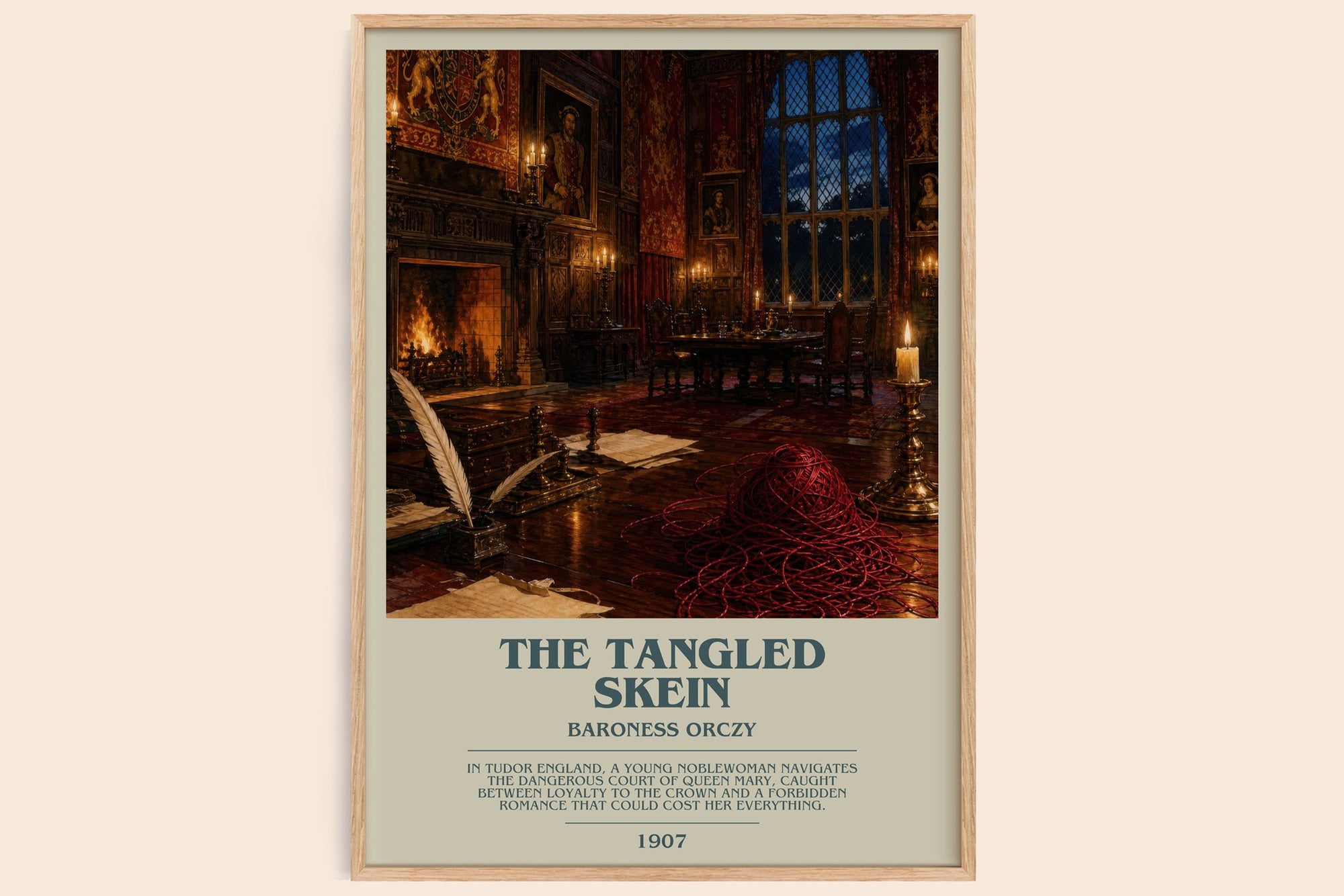 The Tangled Skein bookish book poster by Baroness Orczy – framed literary art print