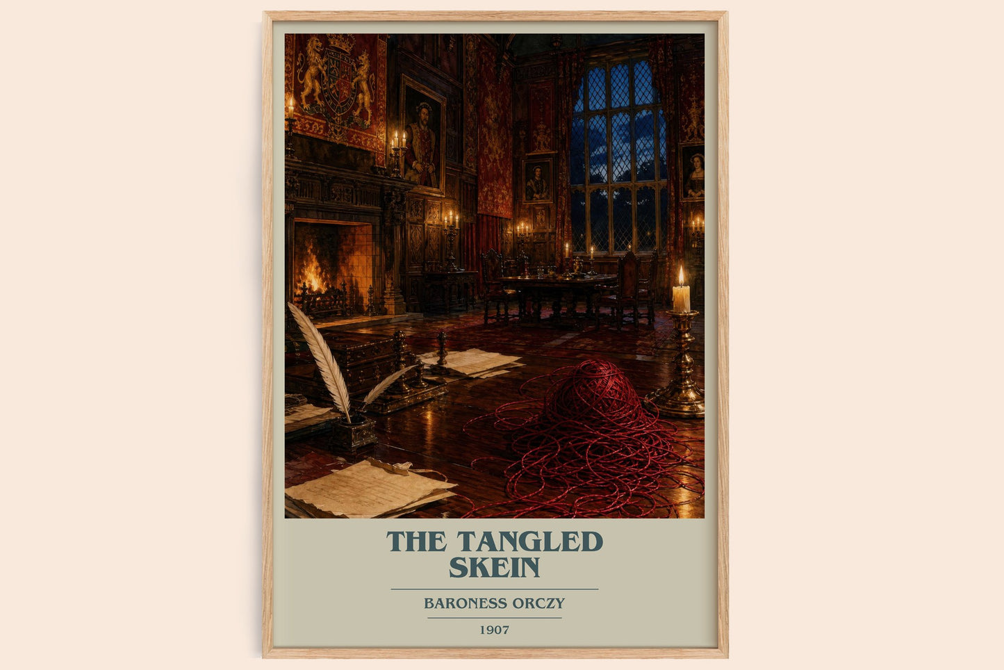 The Tangled Skein book cover book poster by Baroness Orczy – framed literary art print