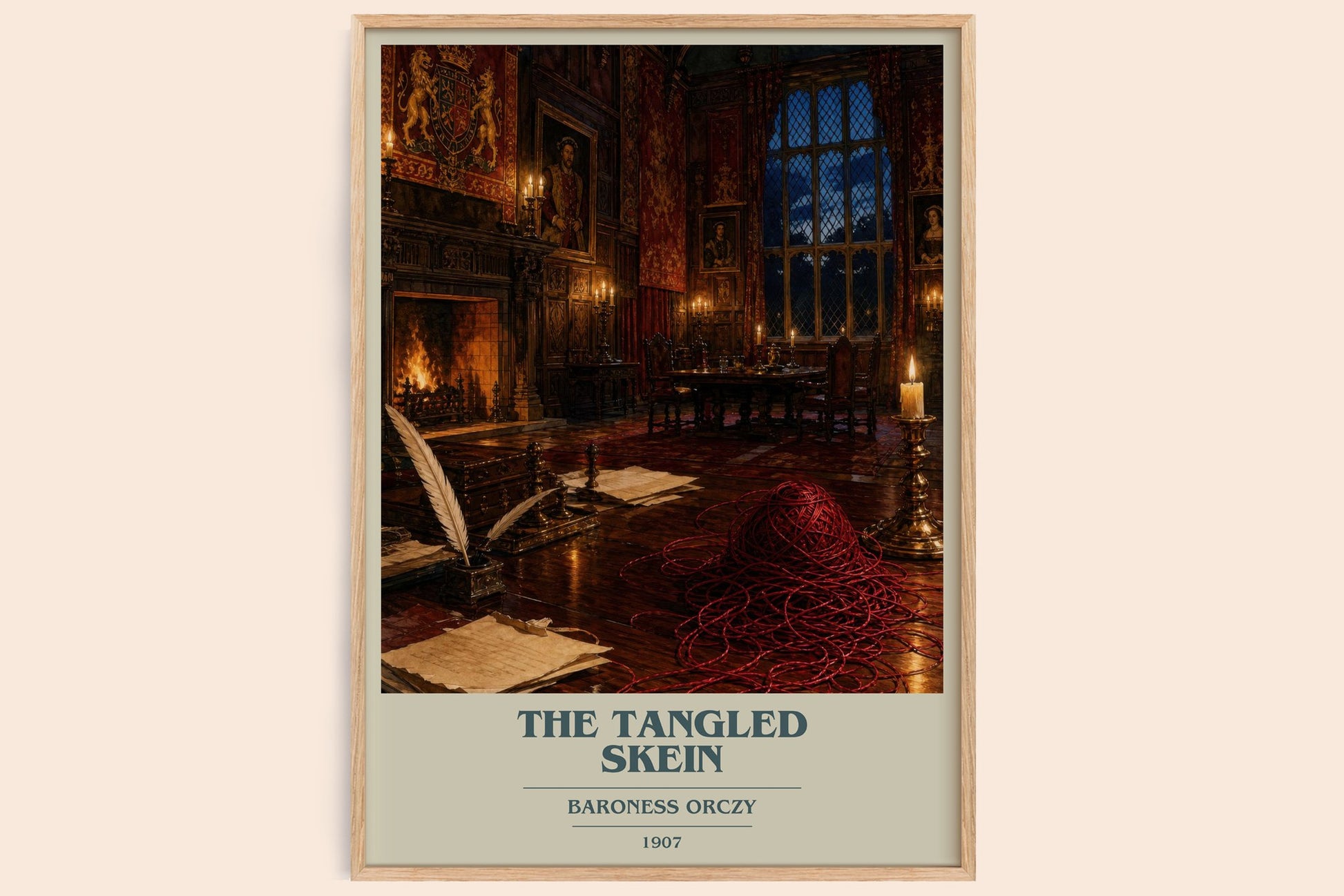 The Tangled Skein book cover book poster by Baroness Orczy – framed literary art print