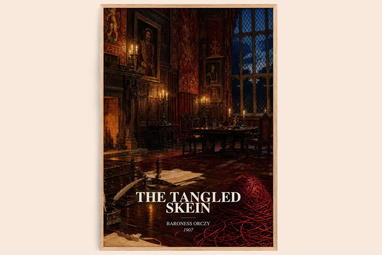 The Tangled Skein watercolour book poster by Baroness Orczy – framed literary art print