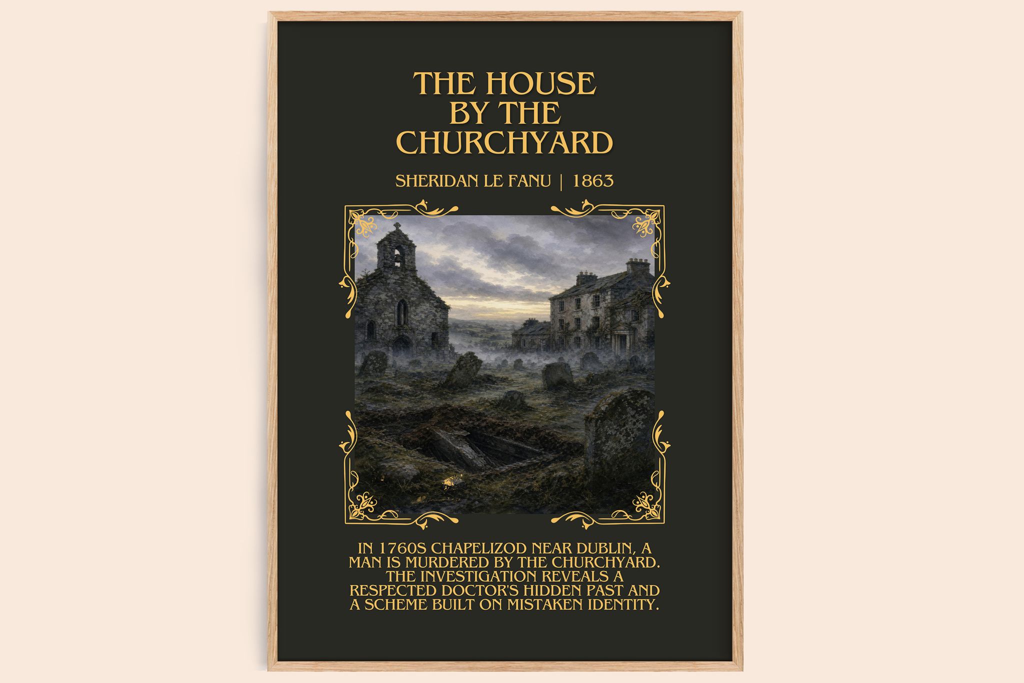 The House by the Churchyard Minimalist Book Poster by Sheridan Le Fanu