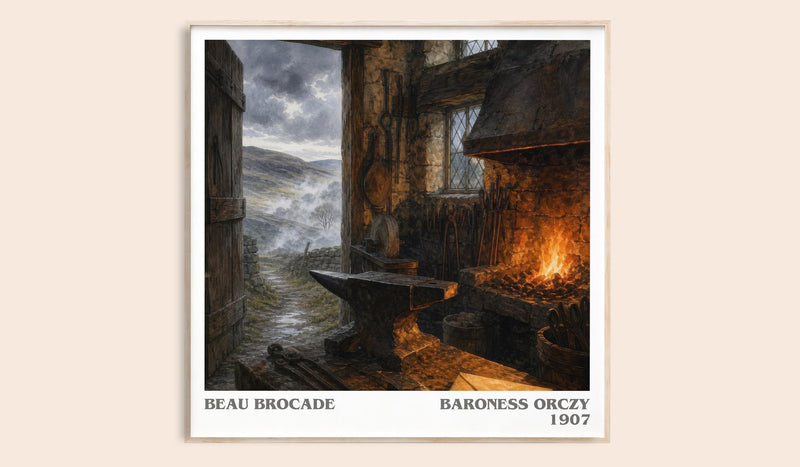 Beau Brocade literary book poster by Baroness Orczy – framed literary art print