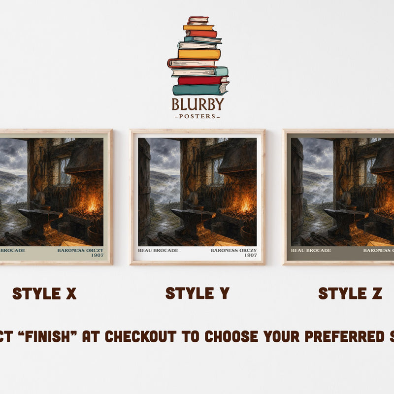 Beau Brocade literary print in frame leaning in hallway – historical fiction wall art