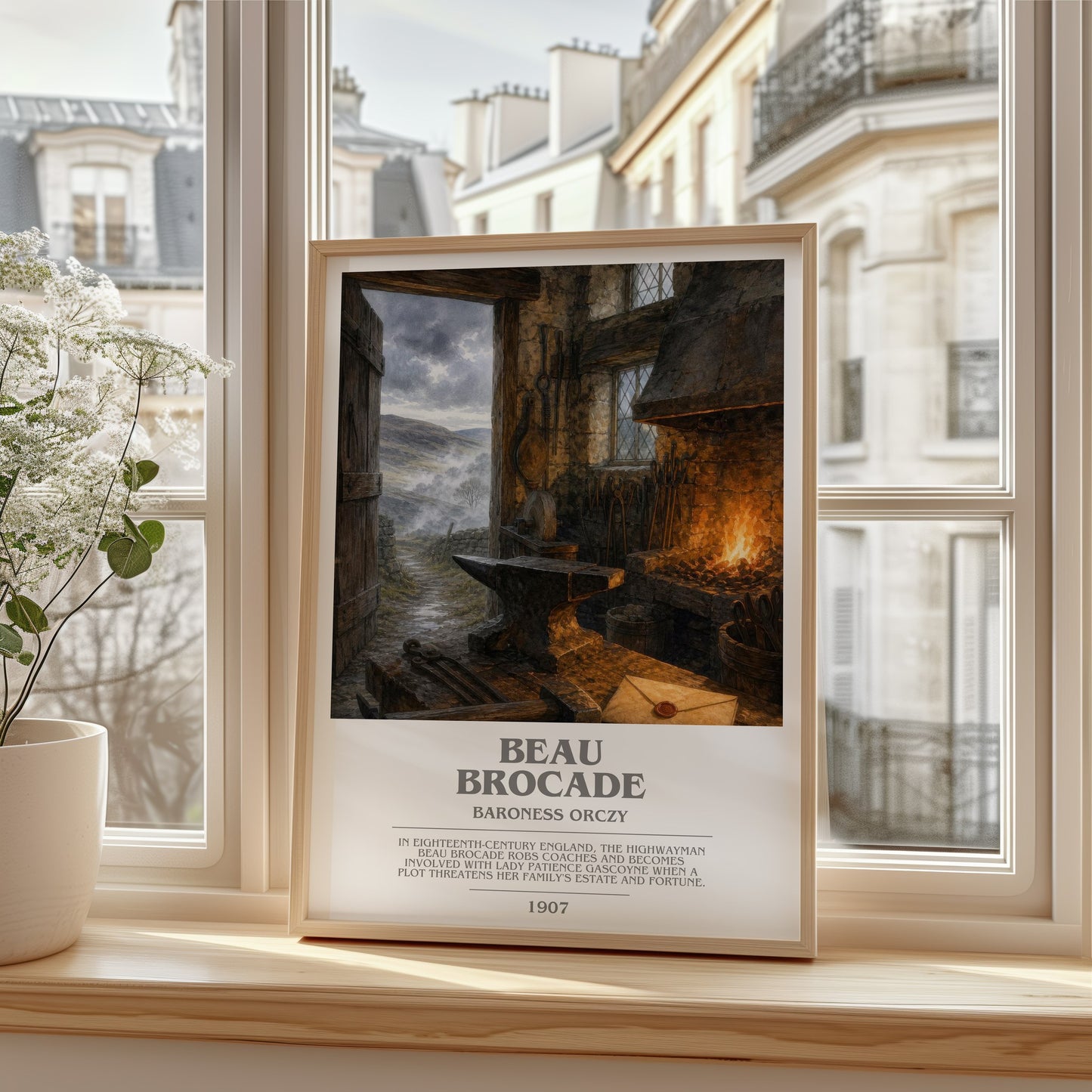 Beau Brocade bookish poster colour and style options – Baroness Orczy book art