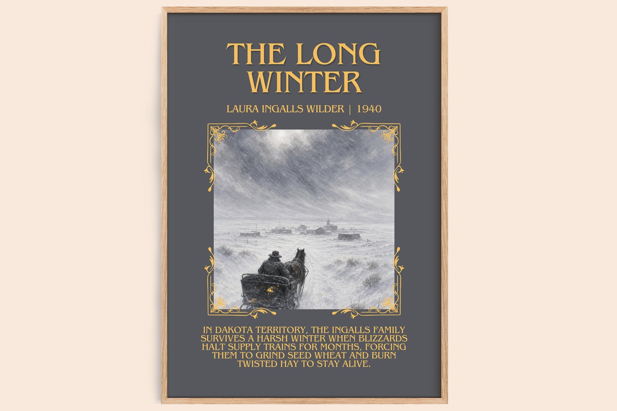 The Long Winter Minimalist Book Poster by Laura Ingalls Wilder