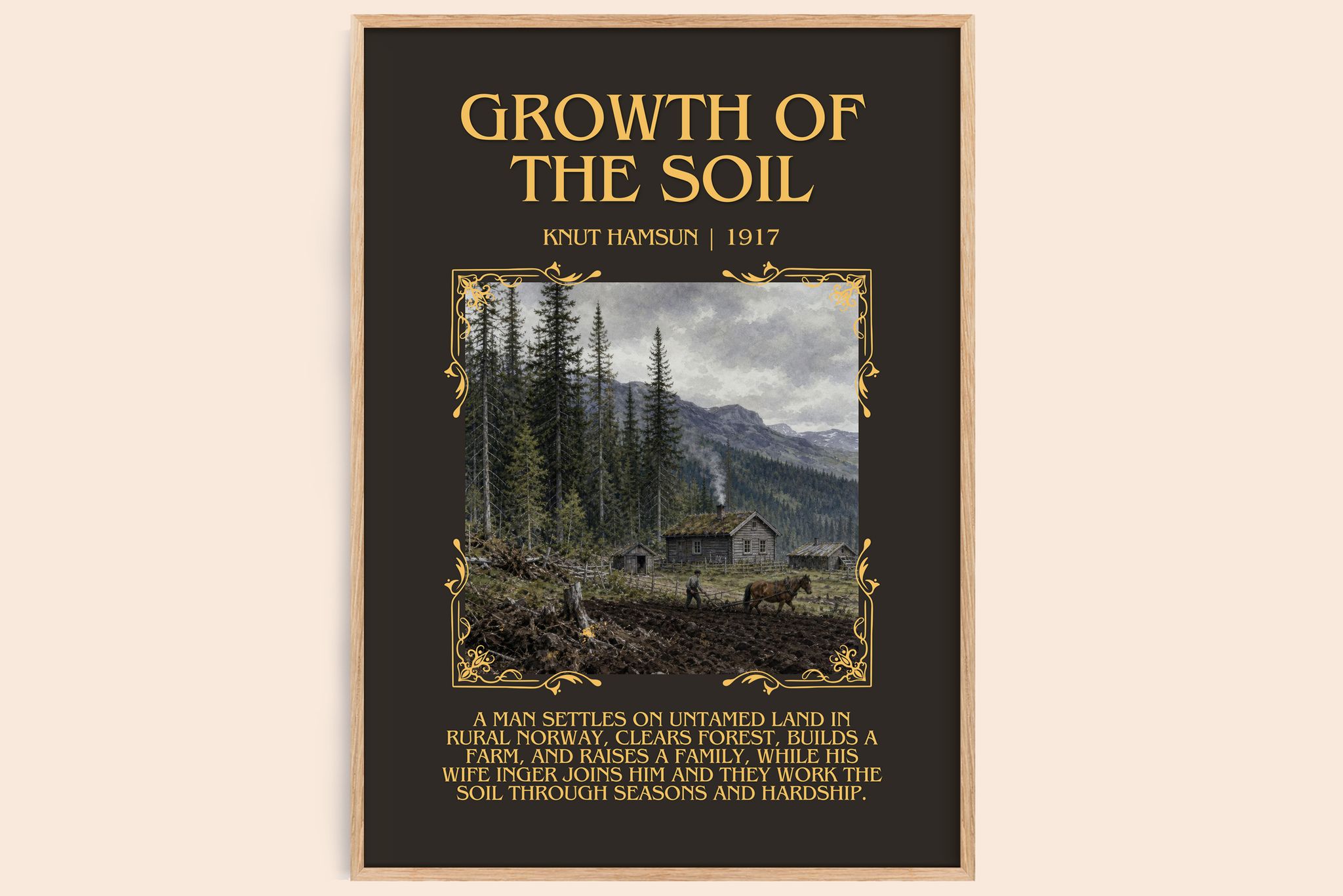 Growth of the Soil Minimalist Book Poster by Knut Hamsun