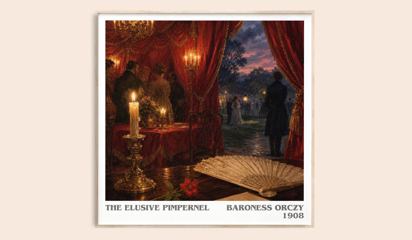 The Elusive Pimpernel literary book poster by Baroness Orczy – framed literary art print