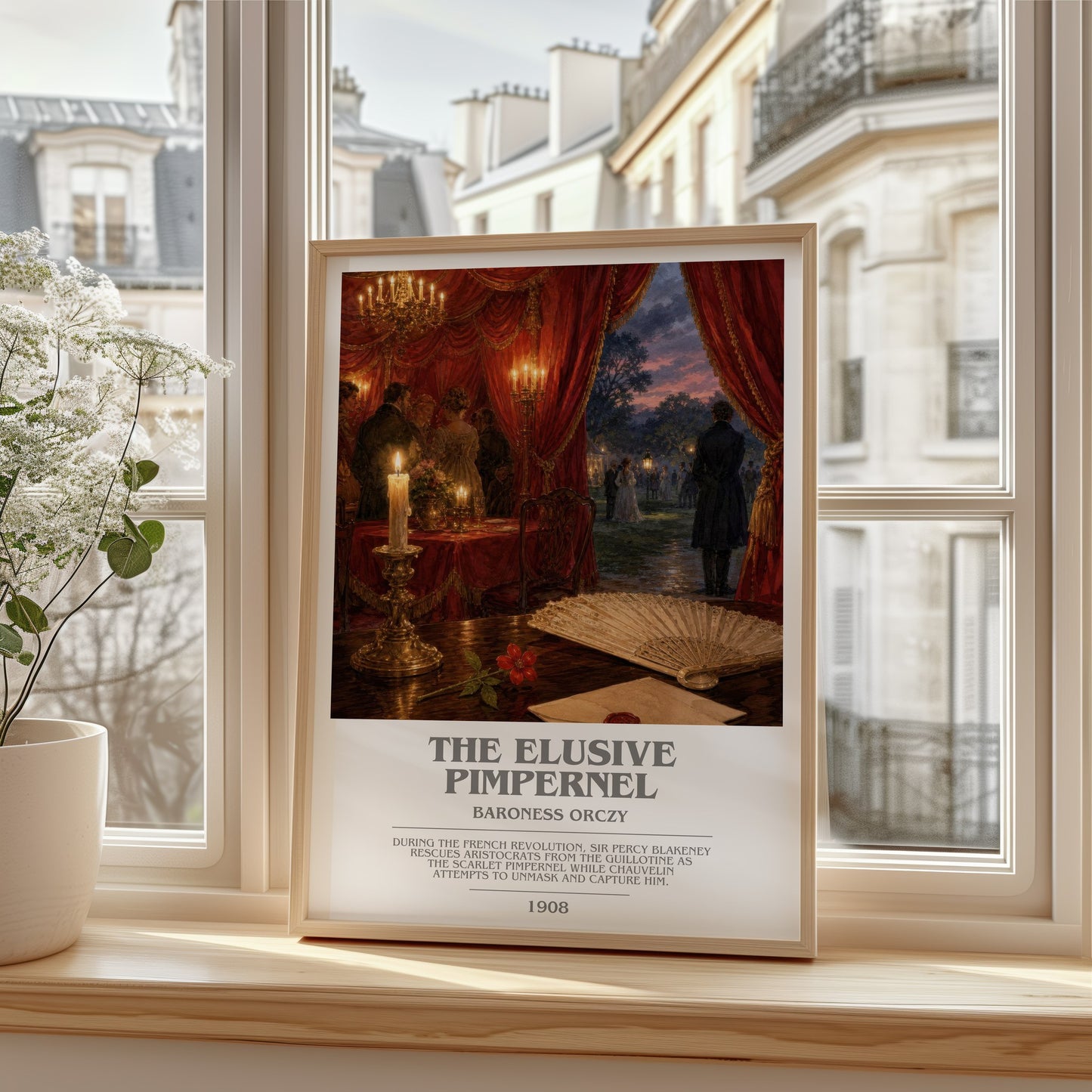The Elusive Pimpernel bookish poster colour and style options – Baroness Orczy book art