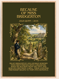Because of Miss Bridgerton Minimalist Book Poster by Julia Quinn – image 1