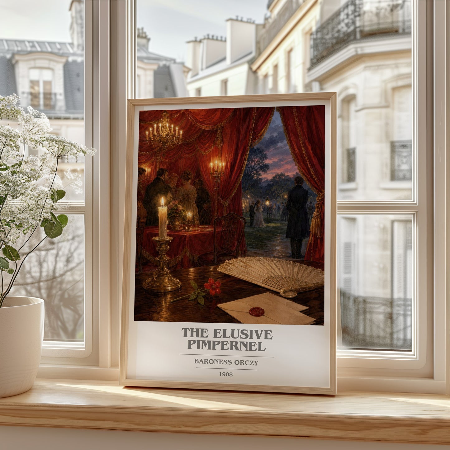 The Elusive Pimpernel book cover poster colour and style options – Baroness Orczy book art