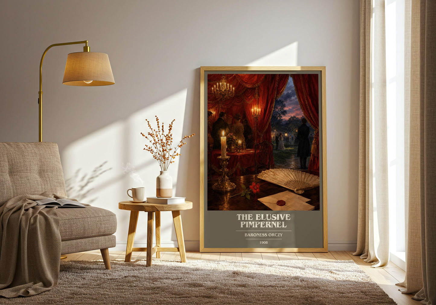 The Elusive Pimpernel book cover print on bookshelf – Baroness Orczy fan gift