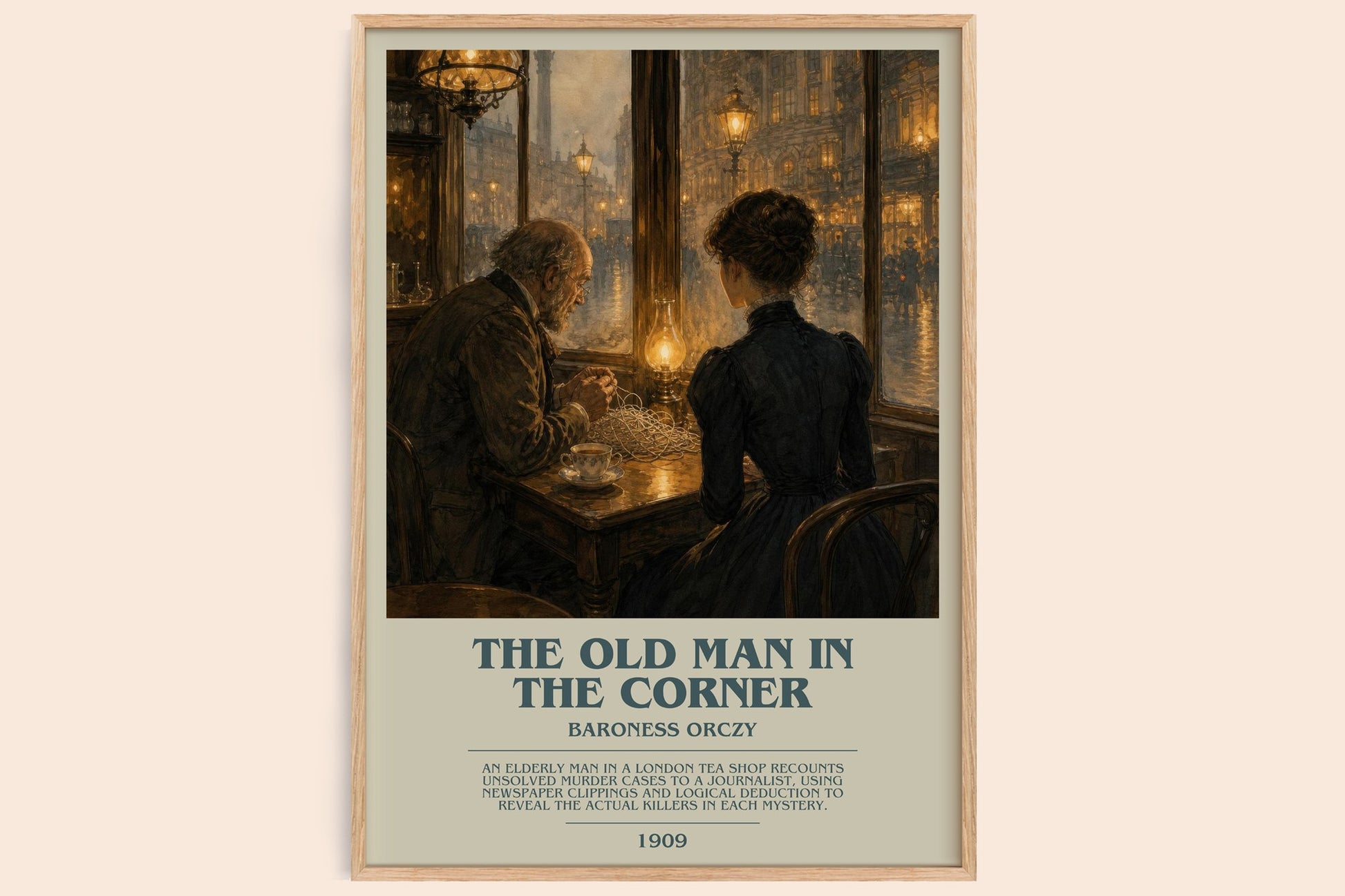 The Old Man In The Corner bookish book poster by Baroness Orczy – framed literary art print