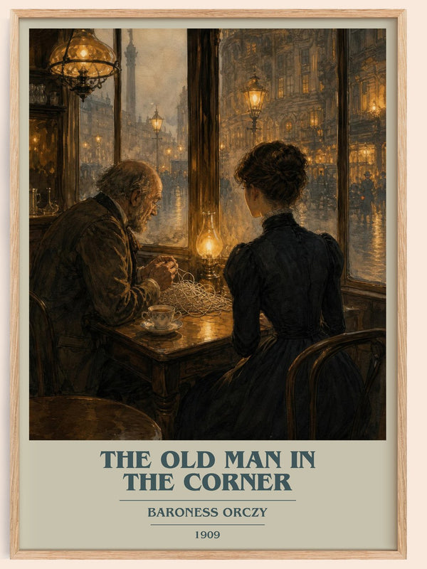 The Old Man In The Corner book cover book poster by Baroness Orczy – framed literary art print