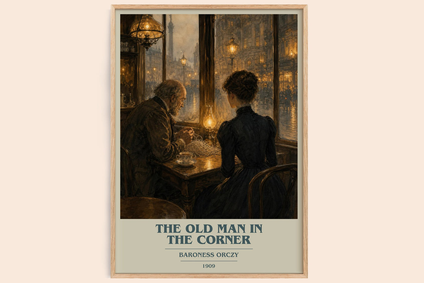 The Old Man In The Corner book cover book poster by Baroness Orczy – framed literary art print