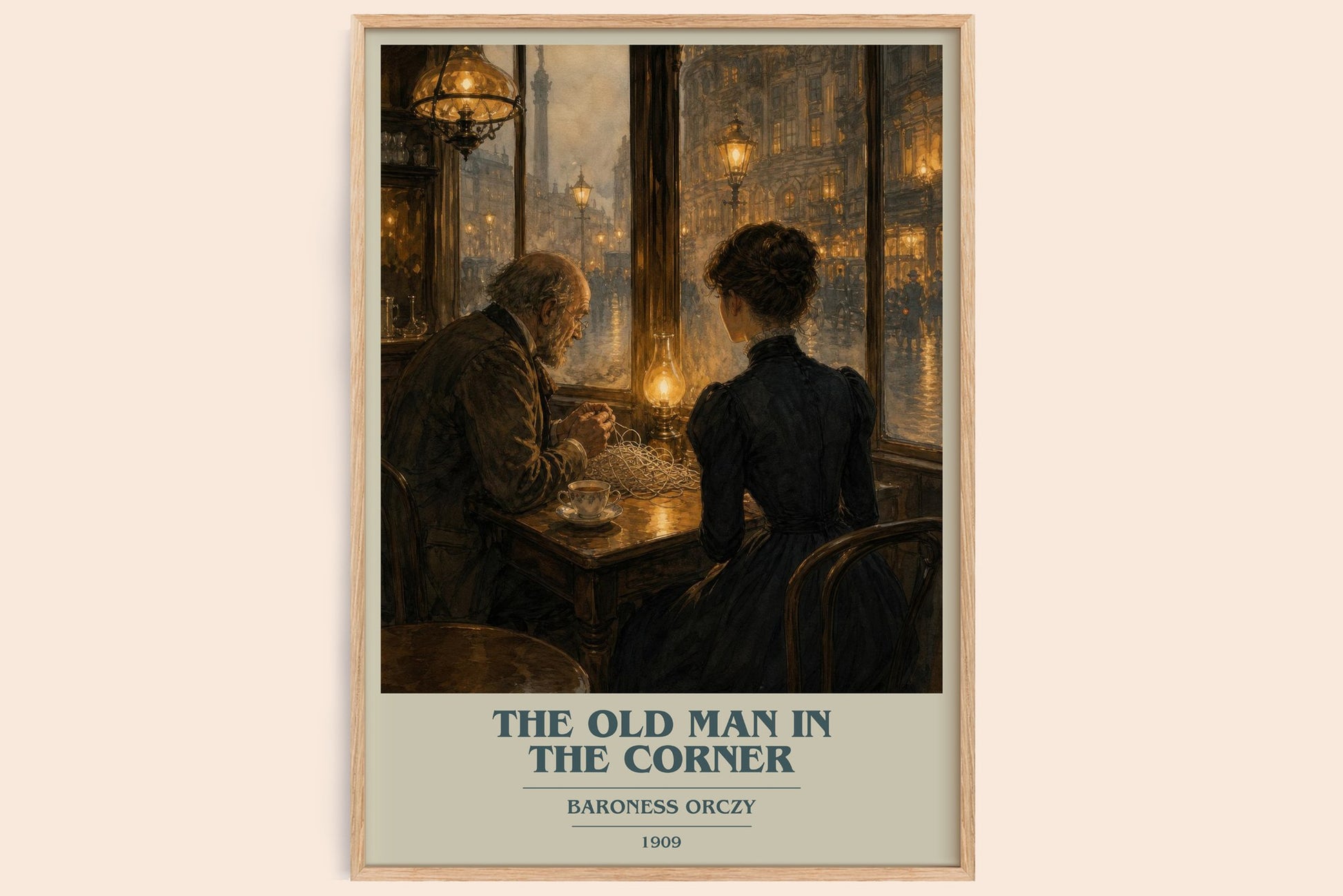 The Old Man In The Corner book cover book poster by Baroness Orczy – framed literary art print