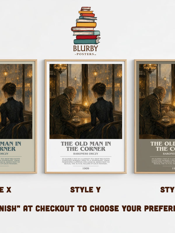 The Old Man In The Corner bookish print in frame leaning in hallway – mystery wall art