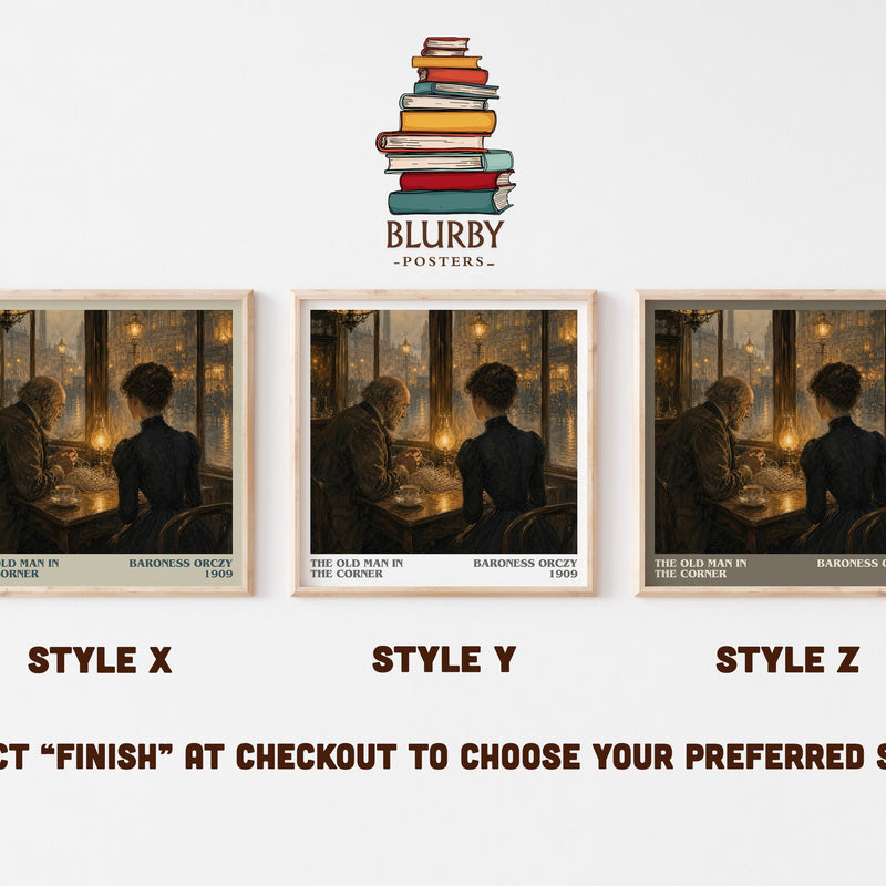 The Old Man In The Corner literary print in frame leaning in hallway – mystery wall art
