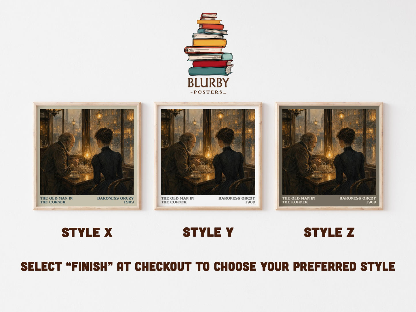 The Old Man In The Corner literary print in frame leaning in hallway – mystery wall art