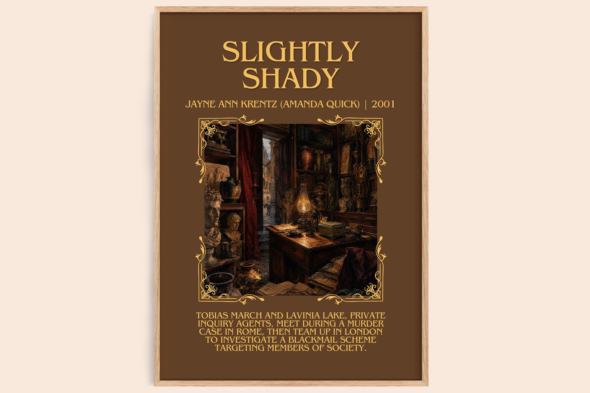 Slightly Shady Minimalist Book Poster by J. Quick)