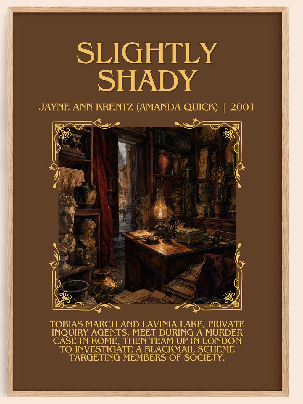 Slightly Shady Minimalist Book Poster by J. Quick) – book poster