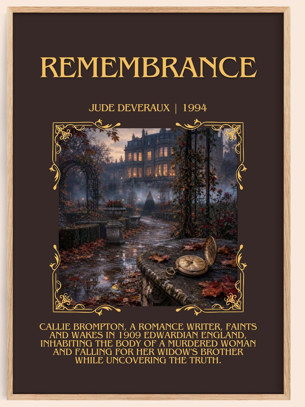 Remembrance Minimalist Book Poster by Jude Deveraux – book poster