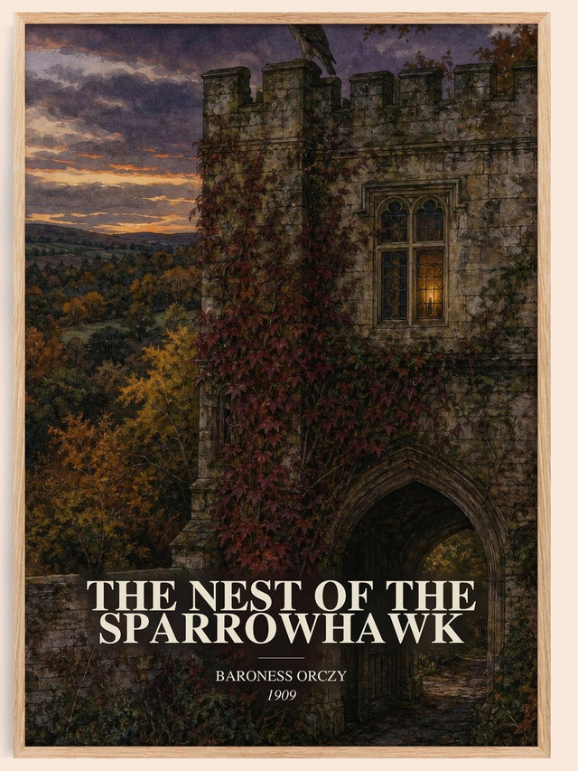 Nest Of The Sparrowhawk Book Watercolour Illustration by B. Orczy
