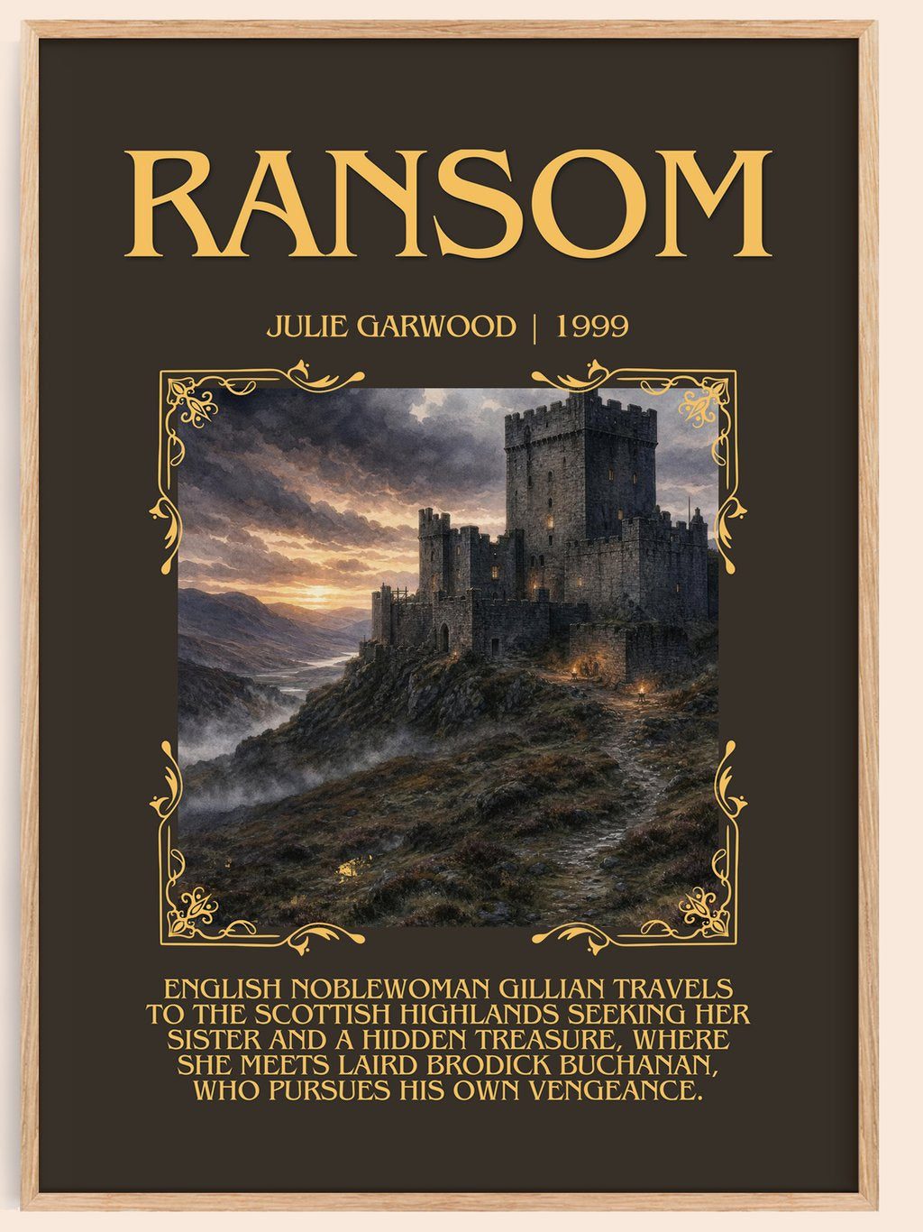 Ransom Minimalist Book Poster by Julie Garwood – book poster