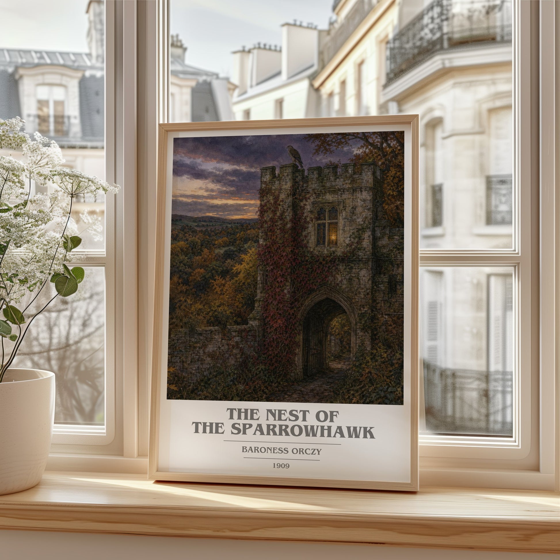 The Nest Of The Sparrowhawk book cover poster colour and style options – Baroness Orczy book art