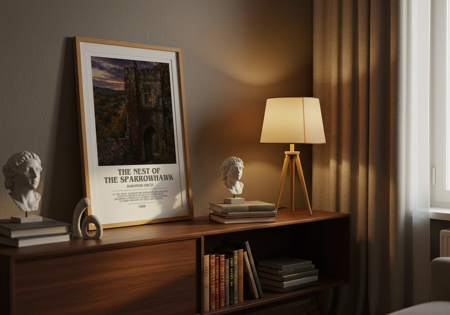 The Nest Of The Sparrowhawk bookish book poster framed on wall – historical fiction wall art