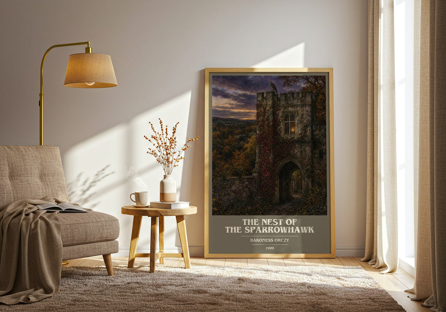 The Nest Of The Sparrowhawk book cover print on bookshelf – Baroness Orczy fan gift