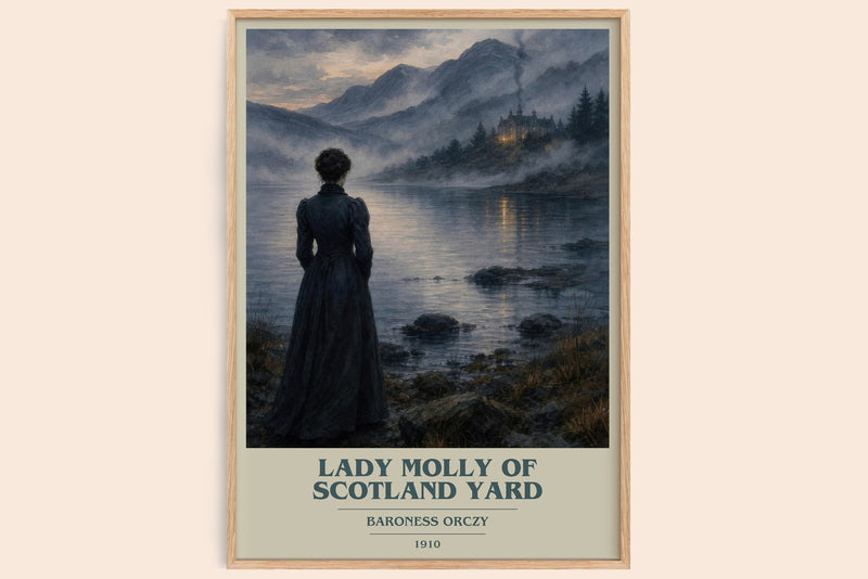 Lady Molly Of Scotland Yard book cover book poster by Baroness Orczy – framed literary art print