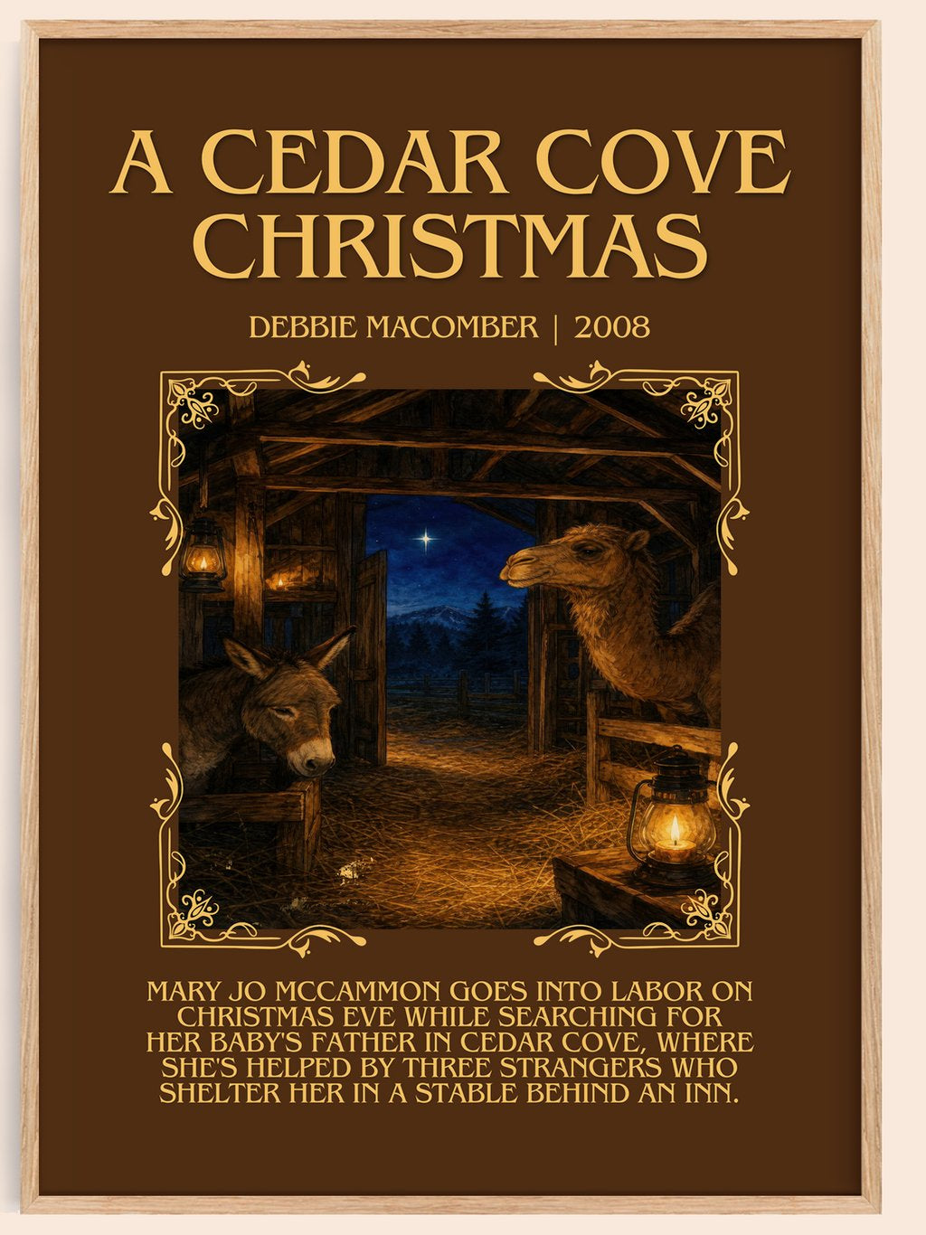 A Cedar Cove Christmas Minimalist Book Poster by Debbie Macomber – book poster