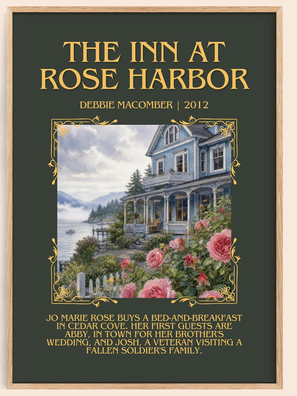 The Inn at Rose Harbor Minimalist Book Poster by Debbie Macomber – book poster