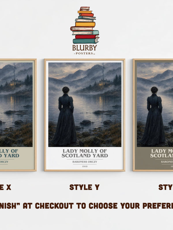 Lady Molly Of Scotland Yard book cover print in frame leaning in hallway – mystery wall art