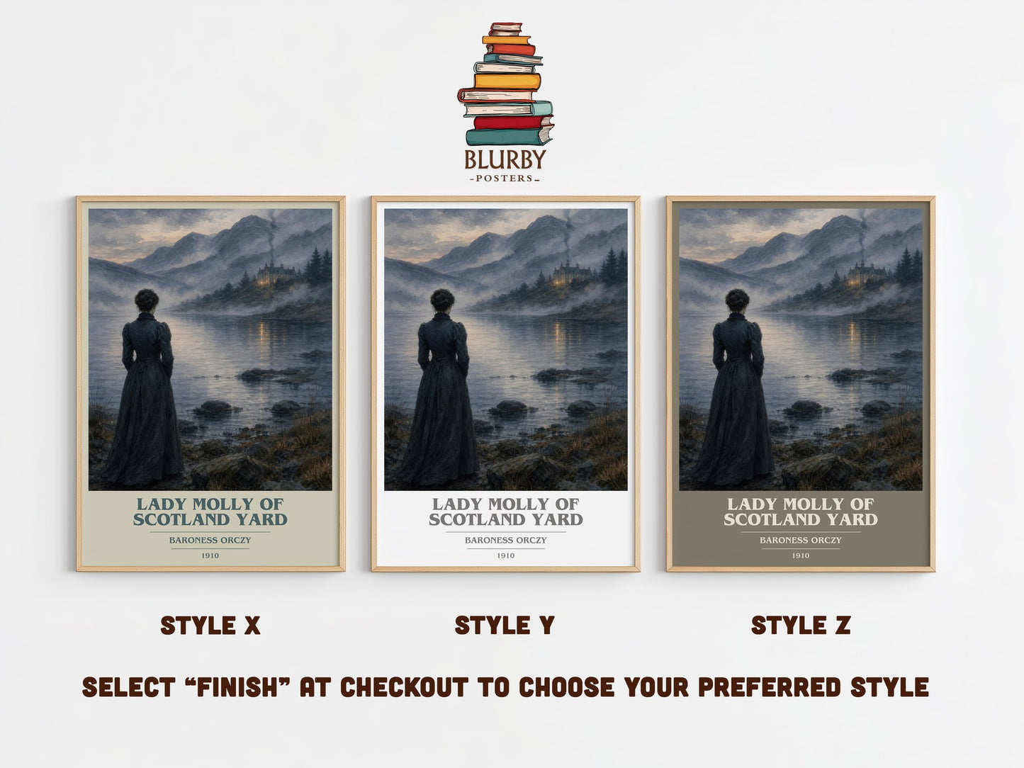 Lady Molly Of Scotland Yard book cover print in frame leaning in hallway – mystery wall art