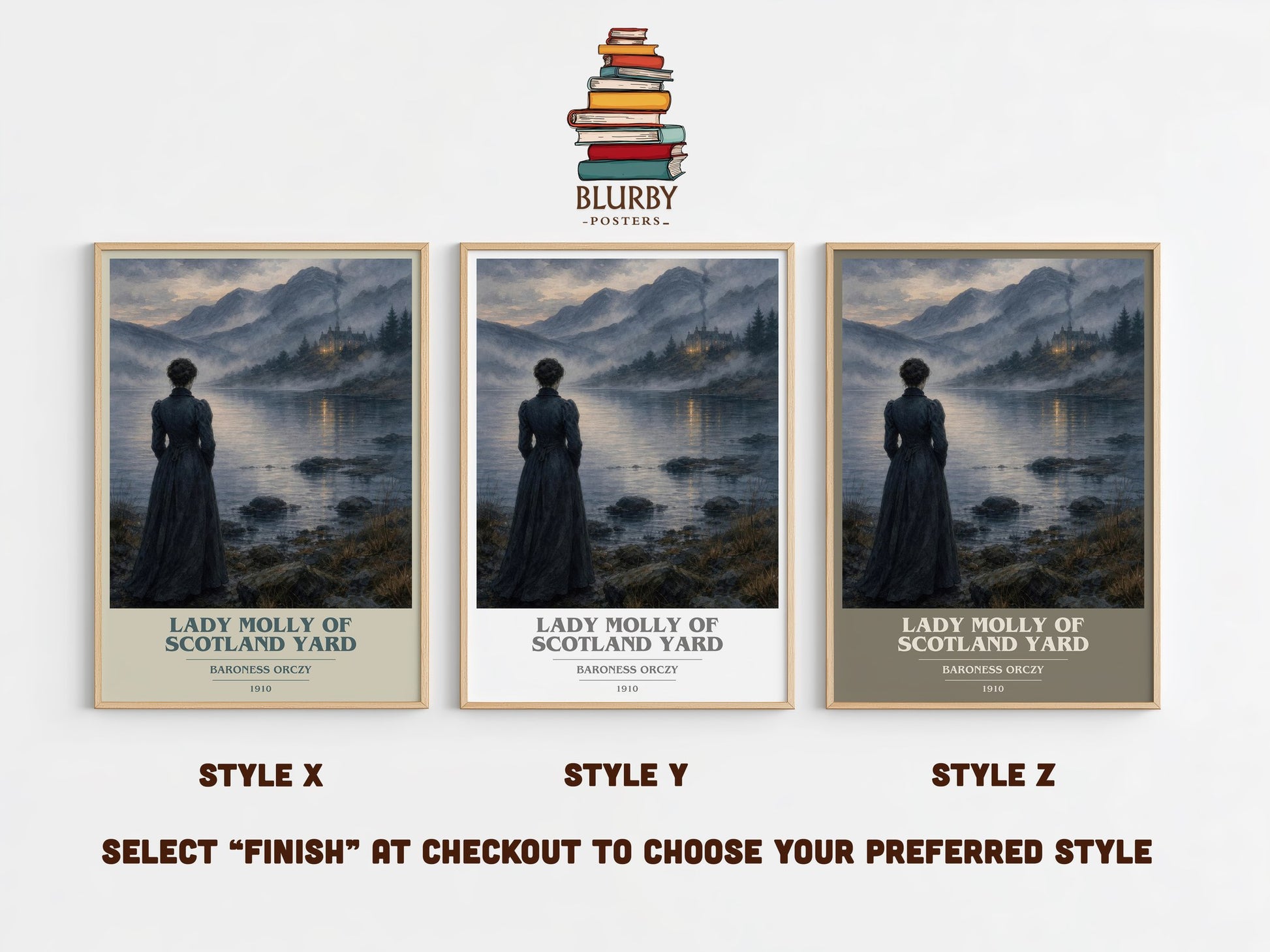 Lady Molly Of Scotland Yard book cover print in frame leaning in hallway – mystery wall art