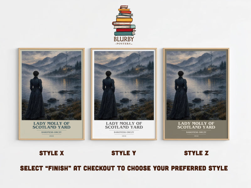 Lady Molly Of Scotland Yard book cover print in frame leaning in hallway – mystery wall art
