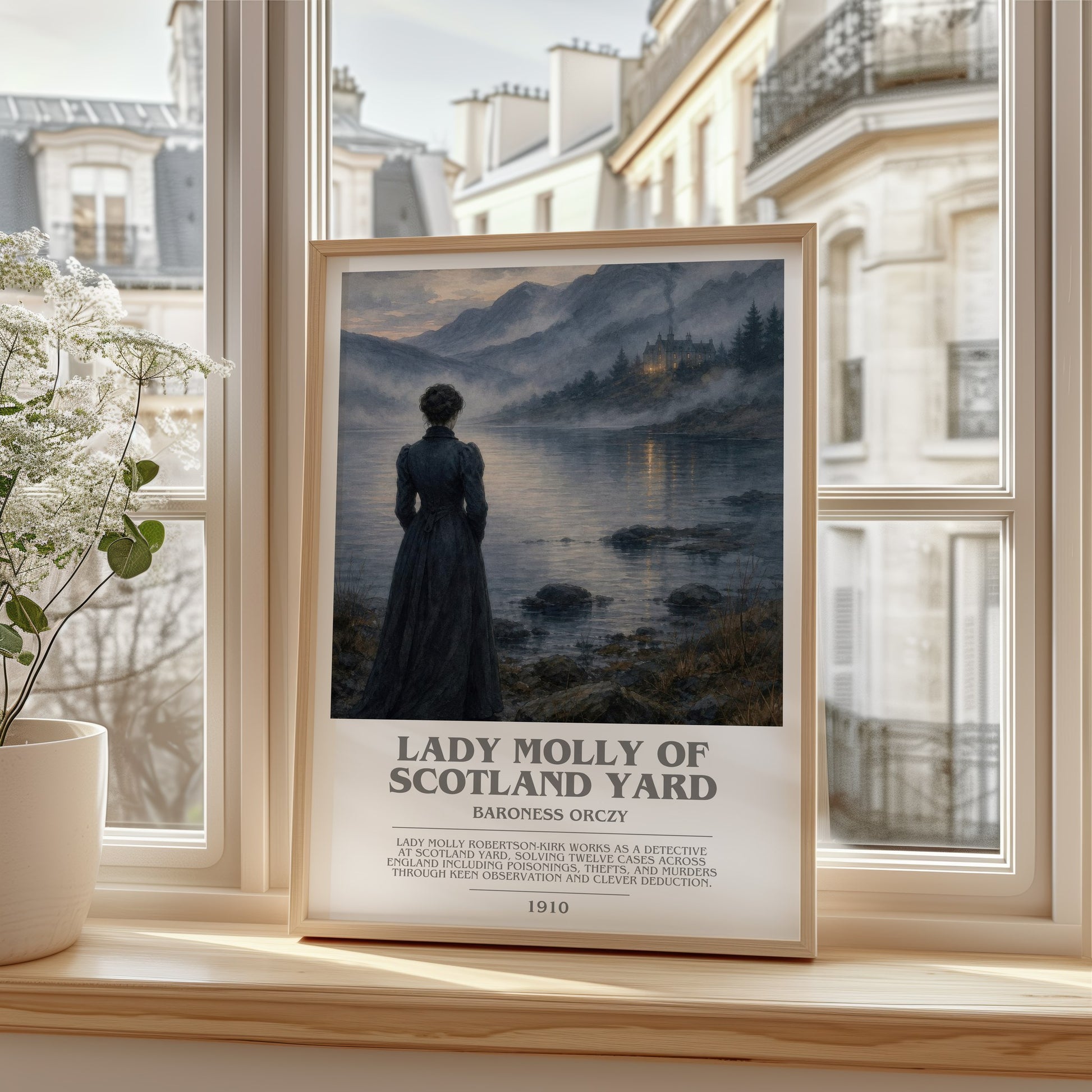 Lady Molly Of Scotland Yard bookish poster colour and style options – Baroness Orczy book art