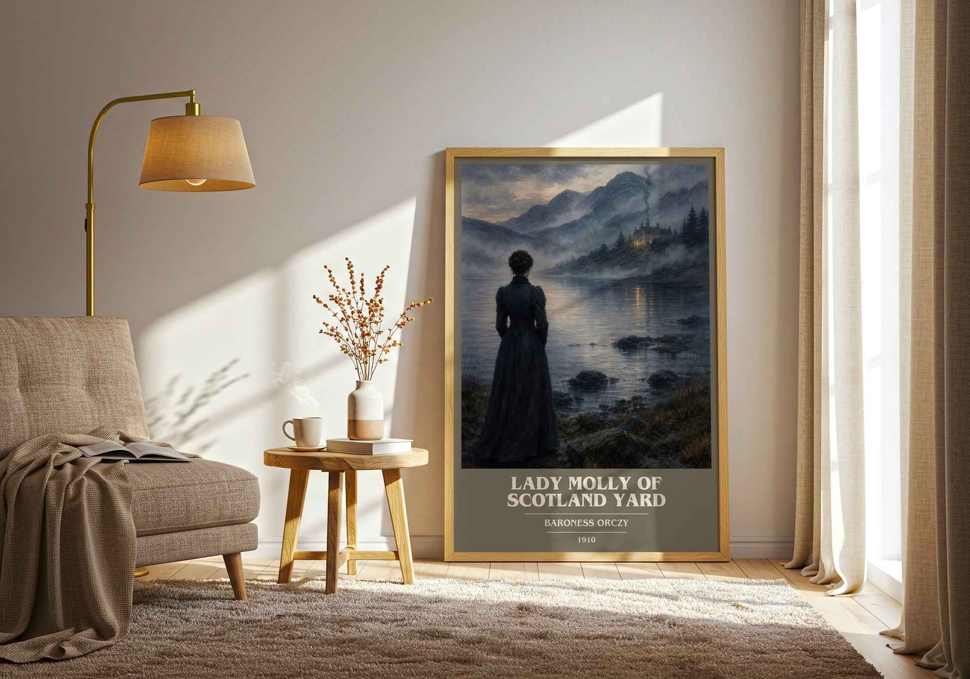 Lady Molly Of Scotland Yard book cover print on bookshelf – Baroness Orczy fan gift