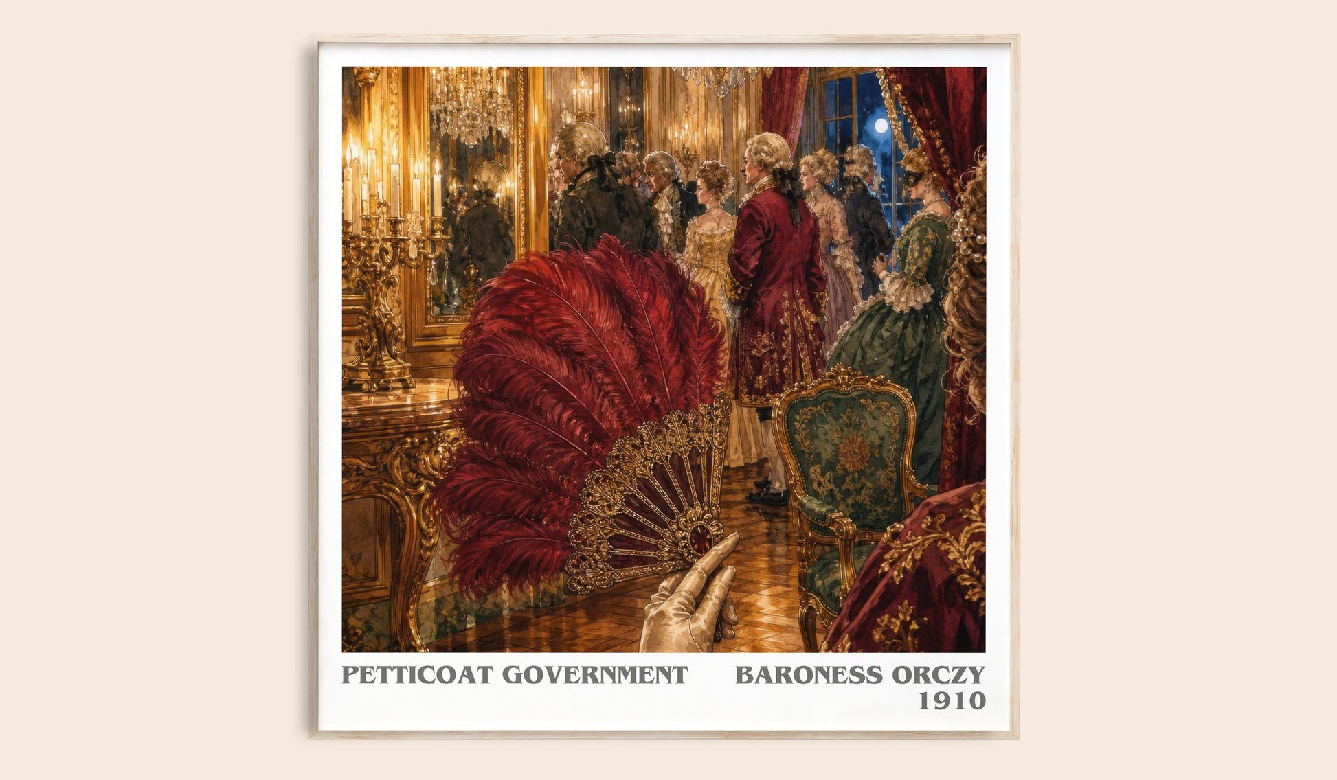 Petticoat Government literary book poster by Baroness Orczy – framed literary art print