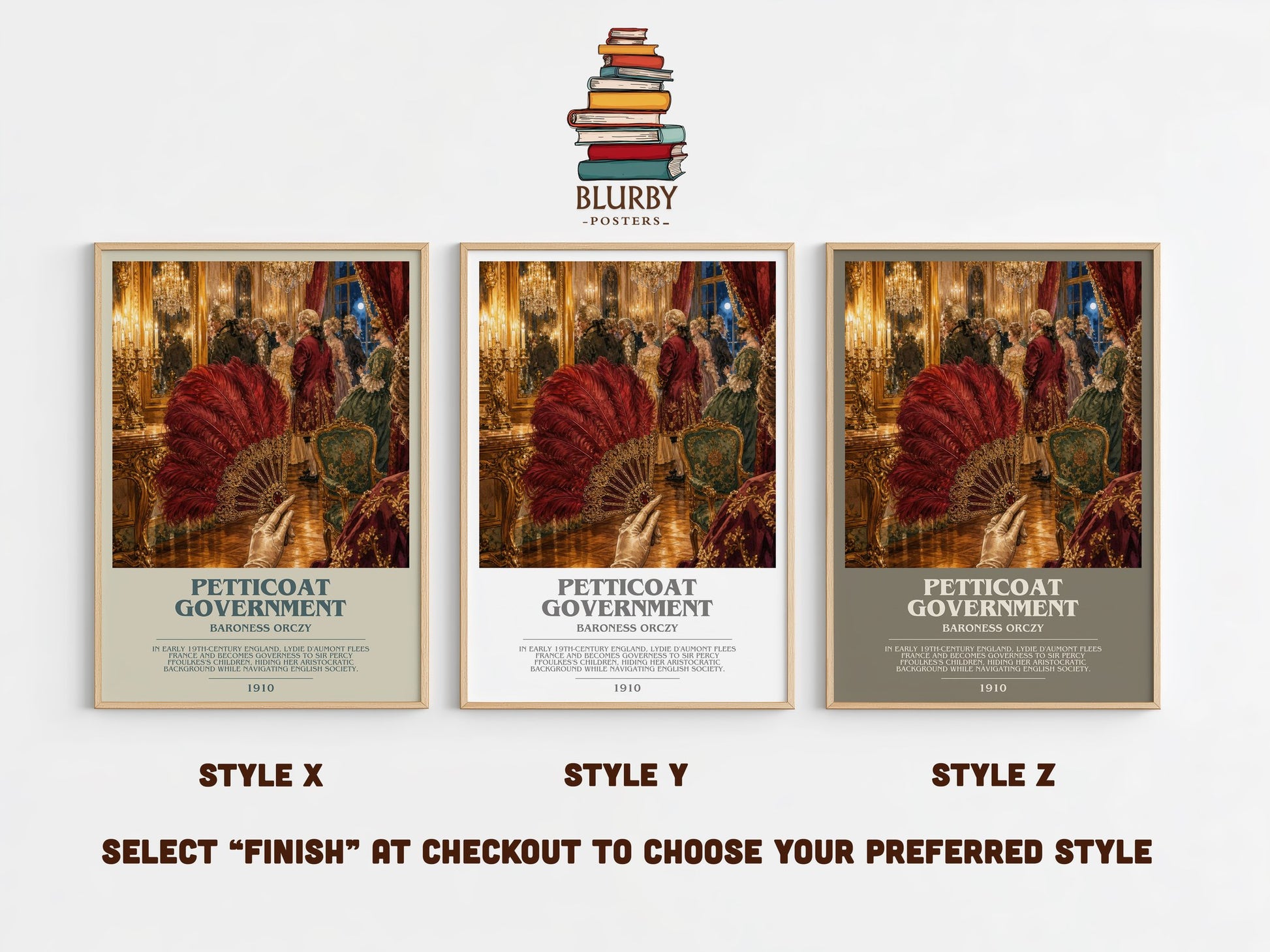 Petticoat Government bookish print in frame leaning in hallway – historical fiction wall art