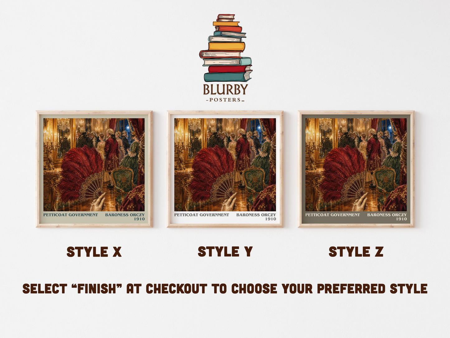 Petticoat Government literary print in frame leaning in hallway – historical fiction wall art
