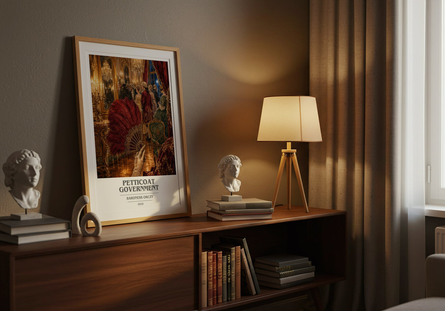Petticoat Government book cover book poster framed on wall – historical fiction wall art